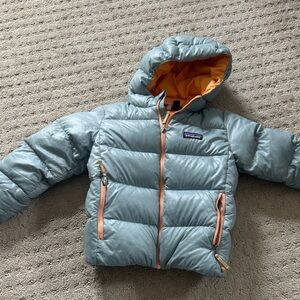 Patagonia Kids' Puffer Jacket - Light Blue and Orange